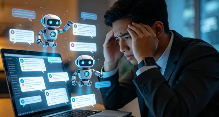 dramatic tech illustration and chat bubble